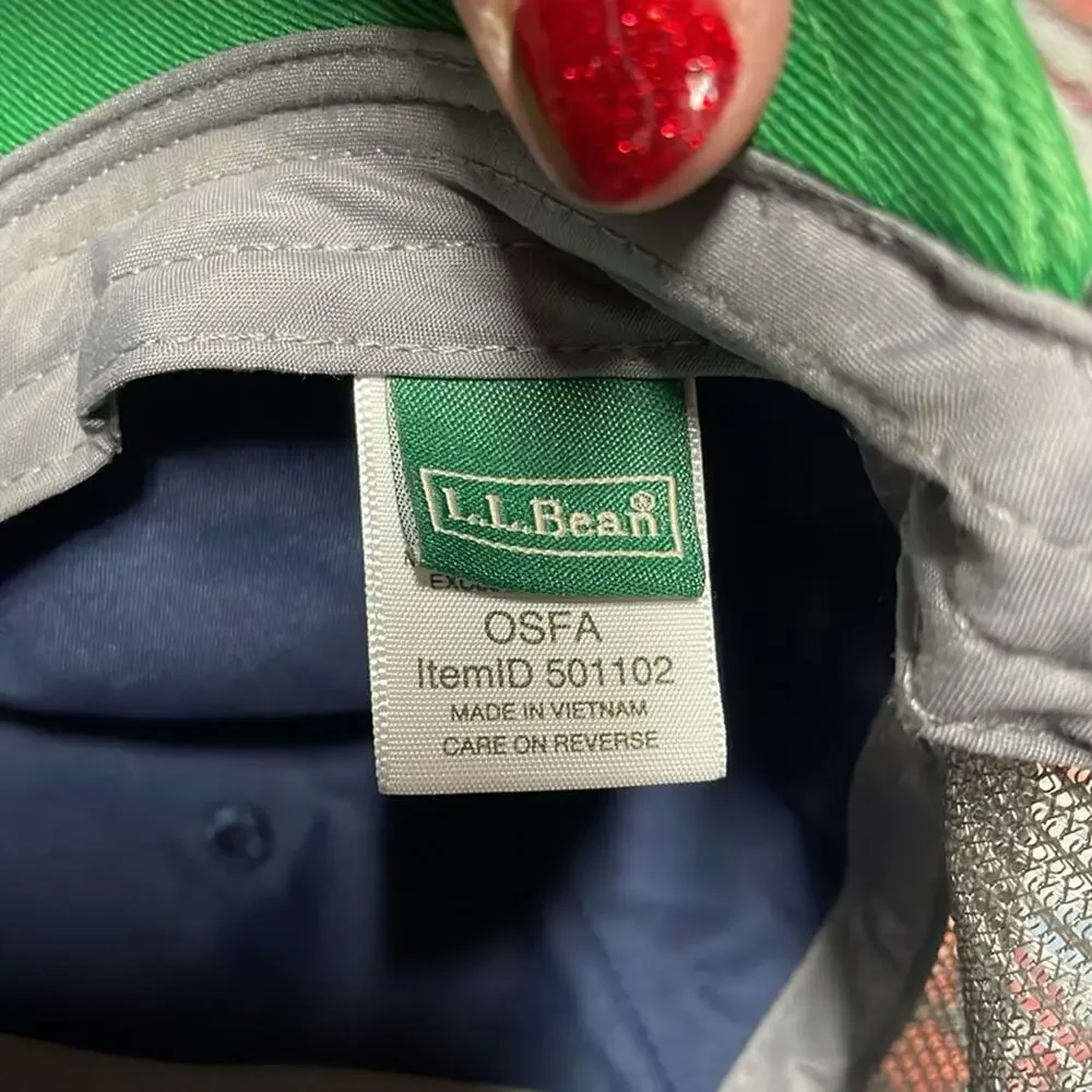 LL Bean Trucker Hat Adjustable Green Blue Youth